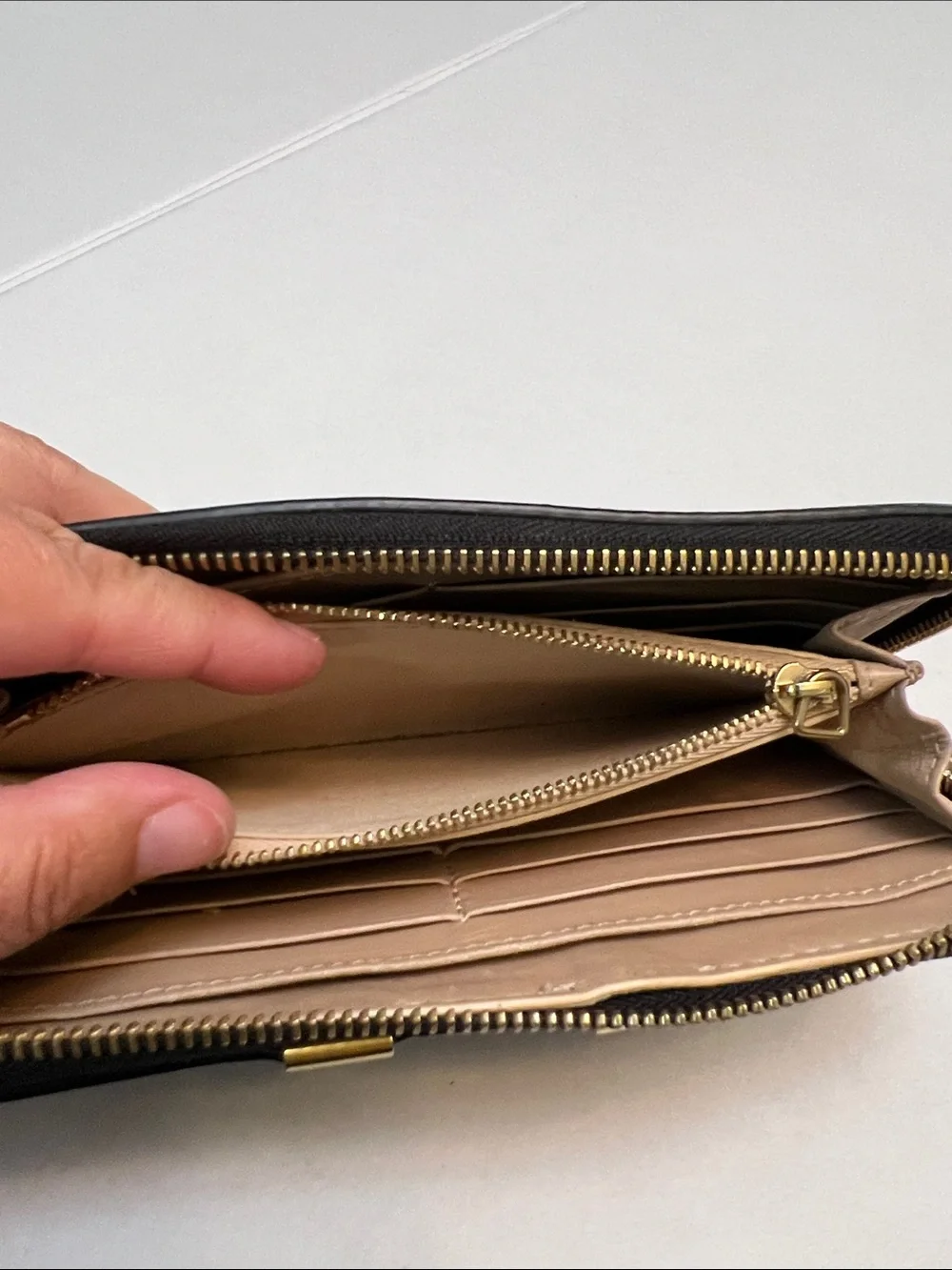 CHLOE MARCIE BLACK LEATHER ZIP AROUND  WALLET